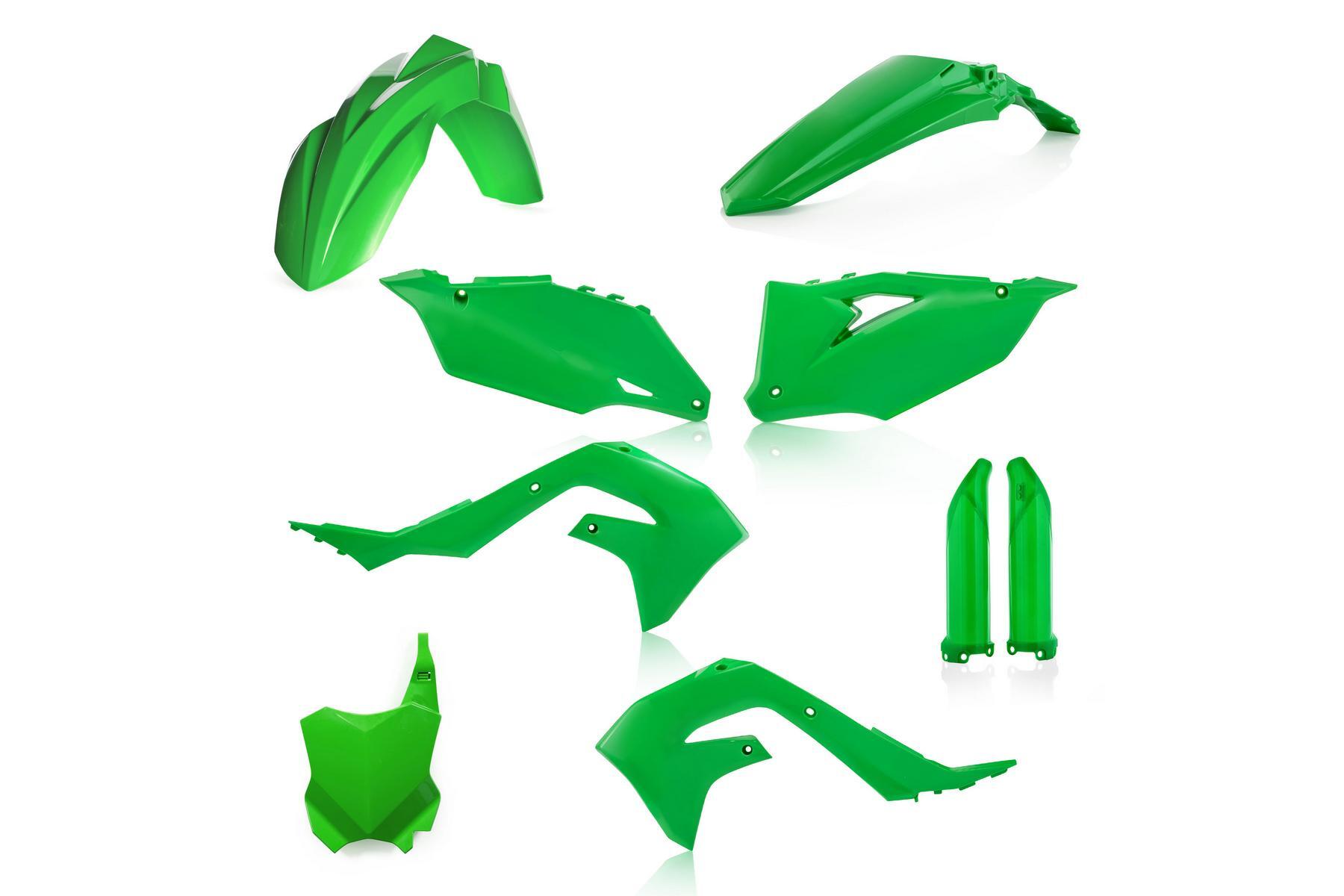 Acerbis Plastik Full Kit passend für Kawasaki KXF450 2019 – 2023 und KXF250 2021 – 2024 Grün