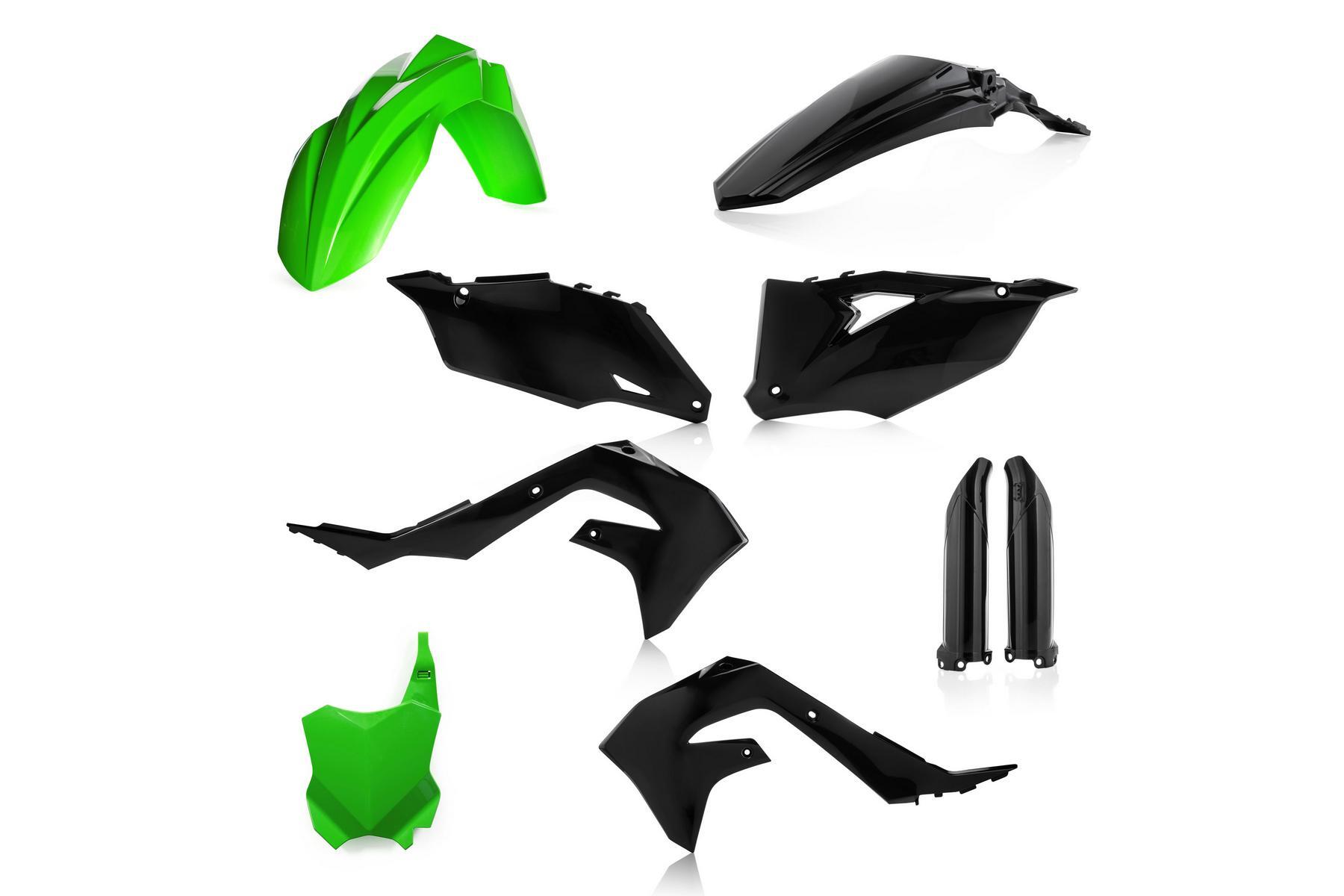 Acerbis Plastik Full Kit passend für Kawasaki KXF450 2019 – 2023 und KXF250 2021 – 2024 Grün | Schwarz