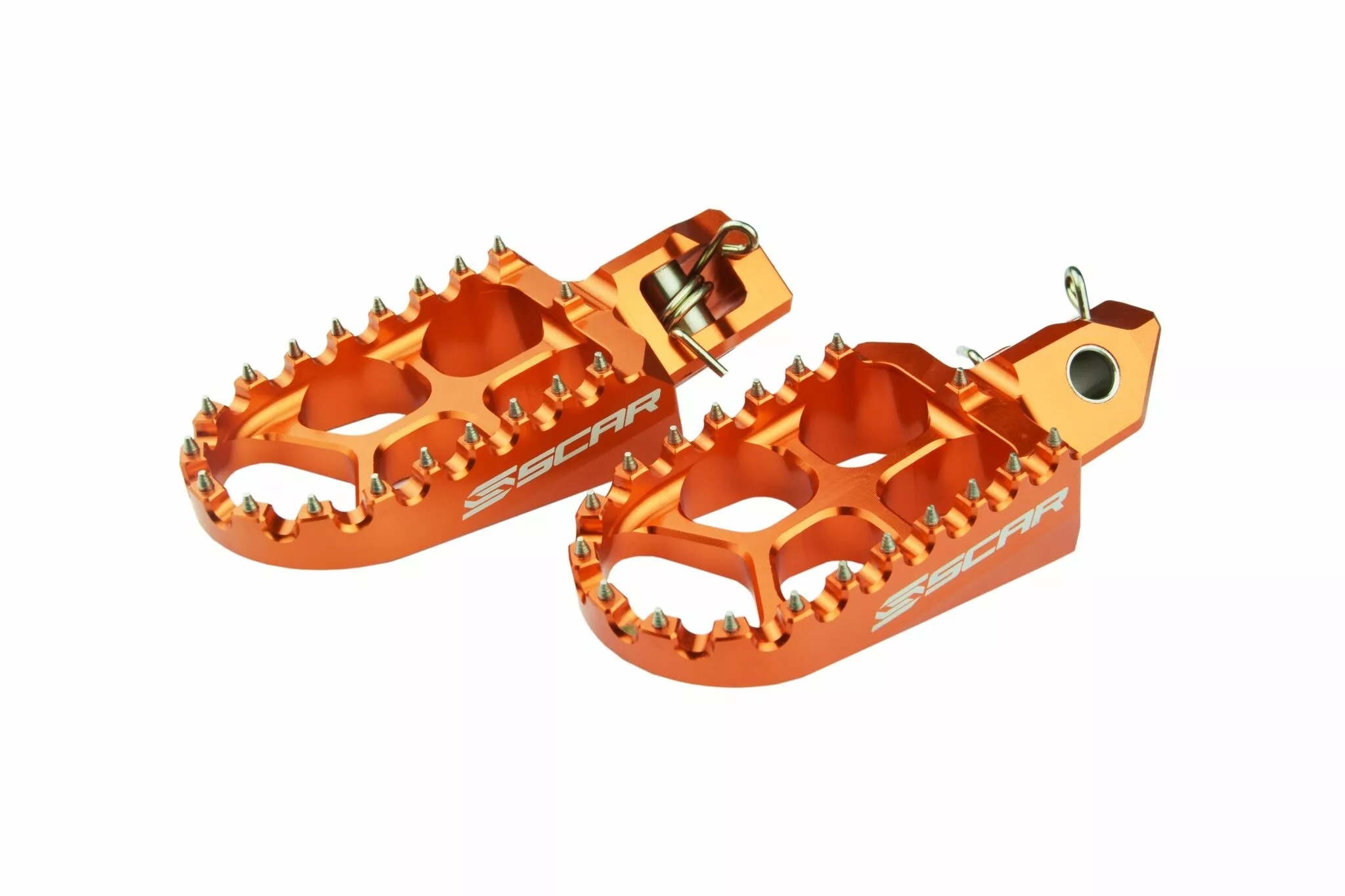 Scar Aluminium Motocross Fußrasten in Orange passend für KTM