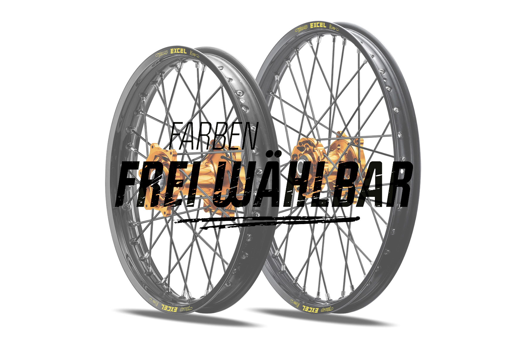 Excel Felgensatz Haan Wheels | Motocross Felgen | Schwarz – Orange – Bild 2