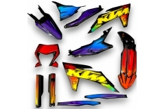 Dekor auf Plastiks beklebt für MX & Enduro Modelle passend für KTM