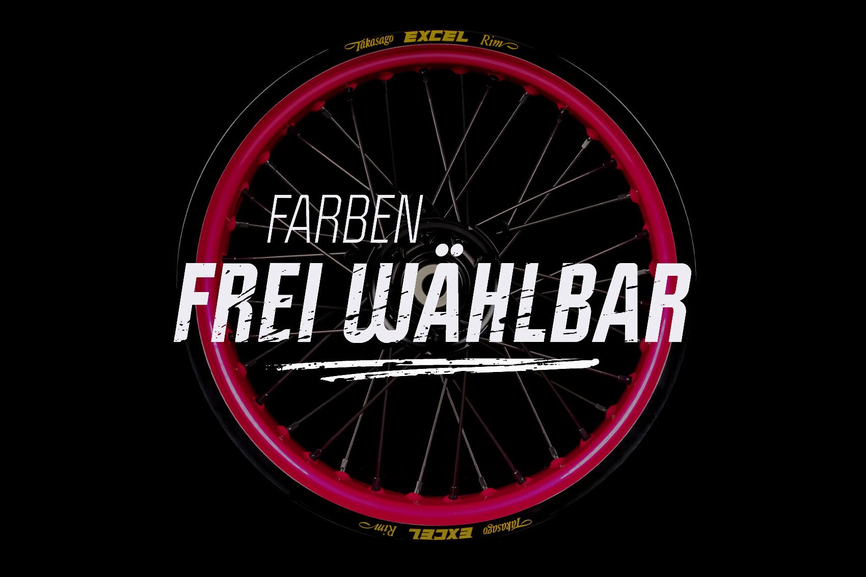 Excel Felgensatz Faba | Supermoto Felgen | in Wunschfarbe lackiert – Bild 2