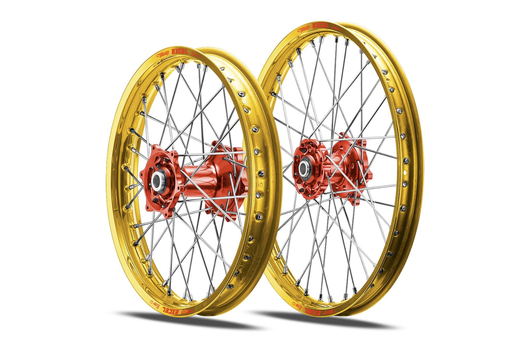 Excel Felgensatz Haan Wheels | Motocross Felgen | Gold – Rot