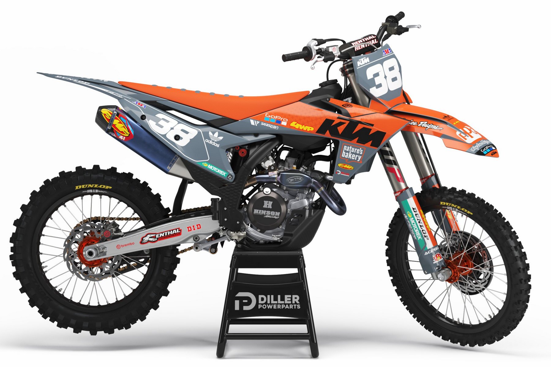 Dekor Troy Lee Designs Orange/Grau passend für KTM – Bild 1