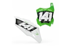 Startnummerntafeln Dekor Raider White Limited Edition passend für Kawasaki