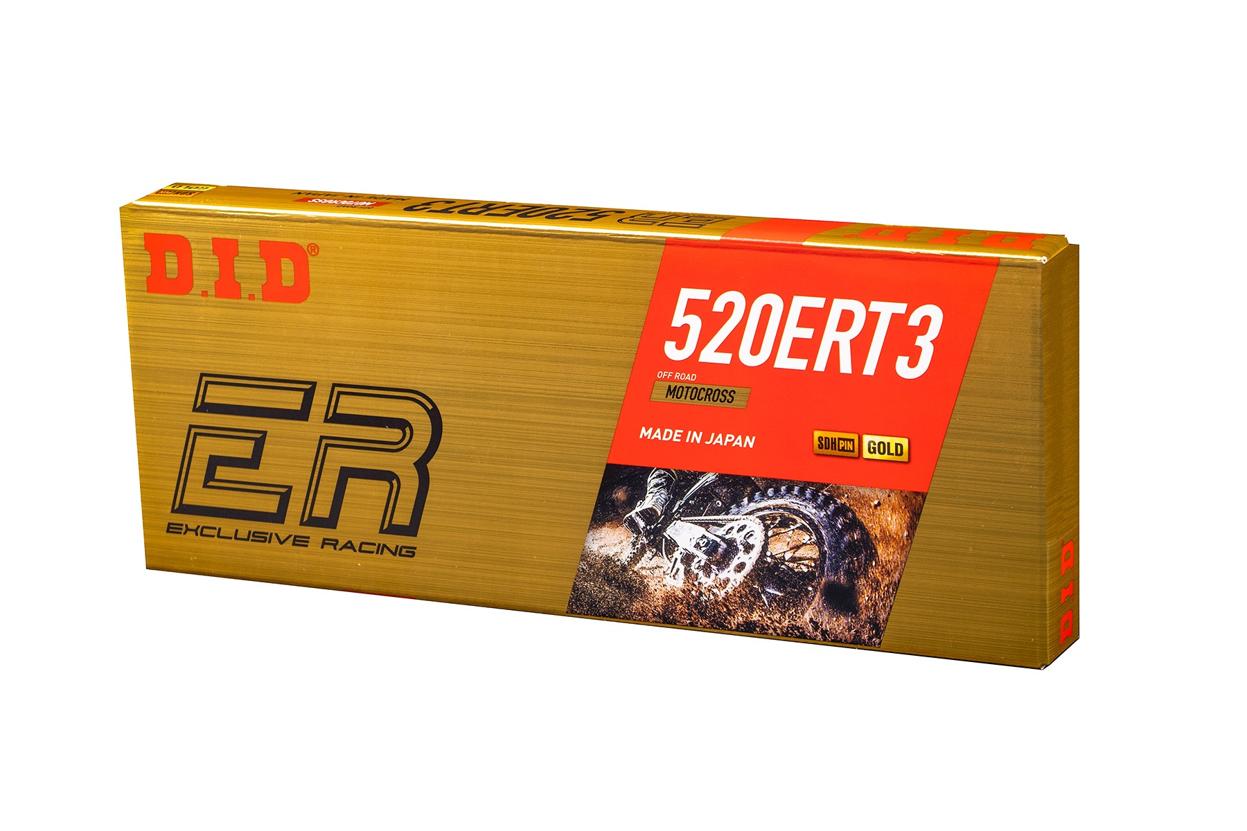 DID Kette 520 ERT3 Gold für die Strasse DID Kette 520 ERT3 Gold für die Strasse – Länge 114 Rollen – Extra schmal für Supermotoumbau – Bild 1