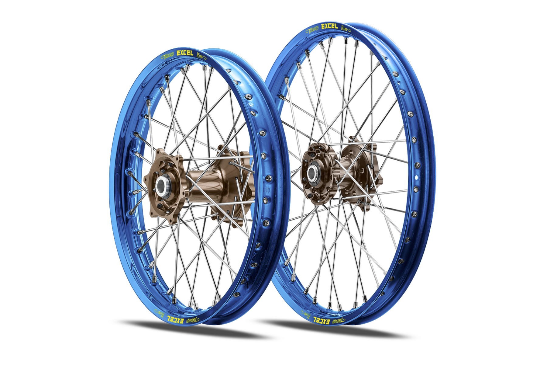 Excel Felgensatz Haan Wheels | Motocross Felgen | Blau – Magnesium – Bild 1