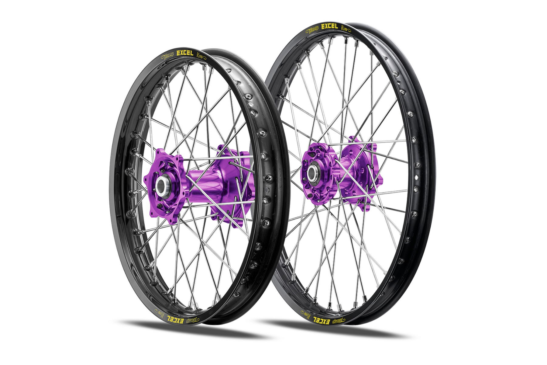 Excel Felgensatz Haan Wheels | Motocross Felgen | Schwarz – Lila – Bild 1