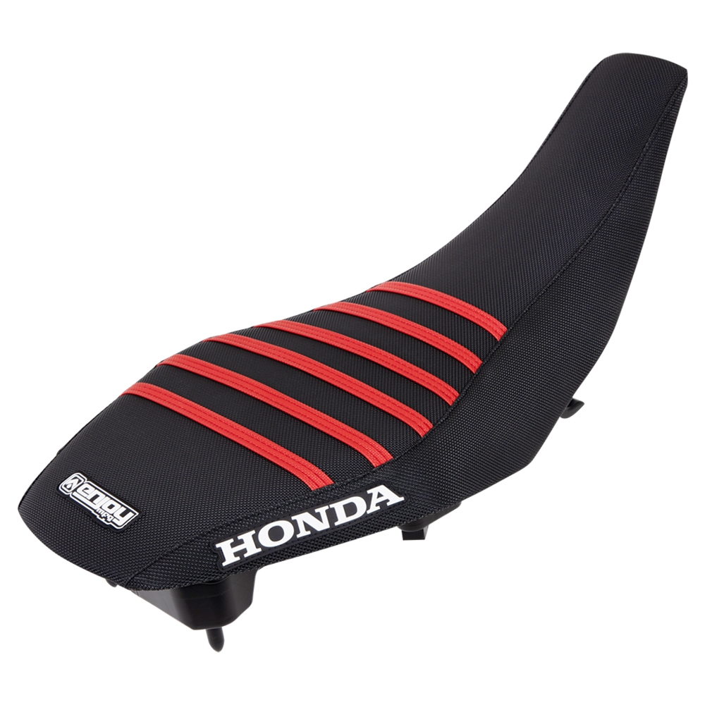 Quad-Sitzbankbezug-Honda-Schwarzes-Top-Schwarze-Seiten-Rote-Rippen Quad Sitzbankbezug passend für Honda – Bild 1