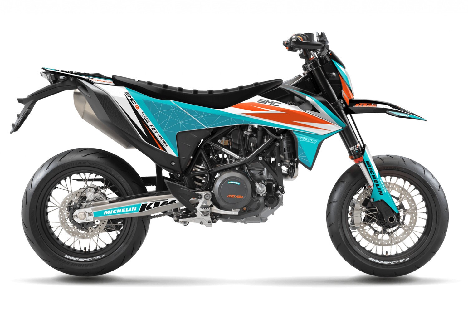 Dekor Factory Triangle Teal passend für KTM 690 SMC R – Bild 1