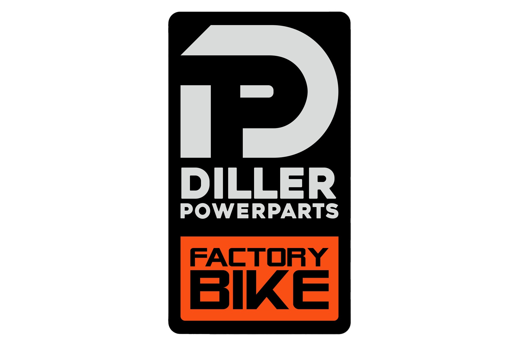Diller Powerparts Aufkleber – Sticker – Factory Bike in Orange Chrom Diller Powerparts Aufkleber – Sticker – Factory Bike in Orange Chrom – Bild 1