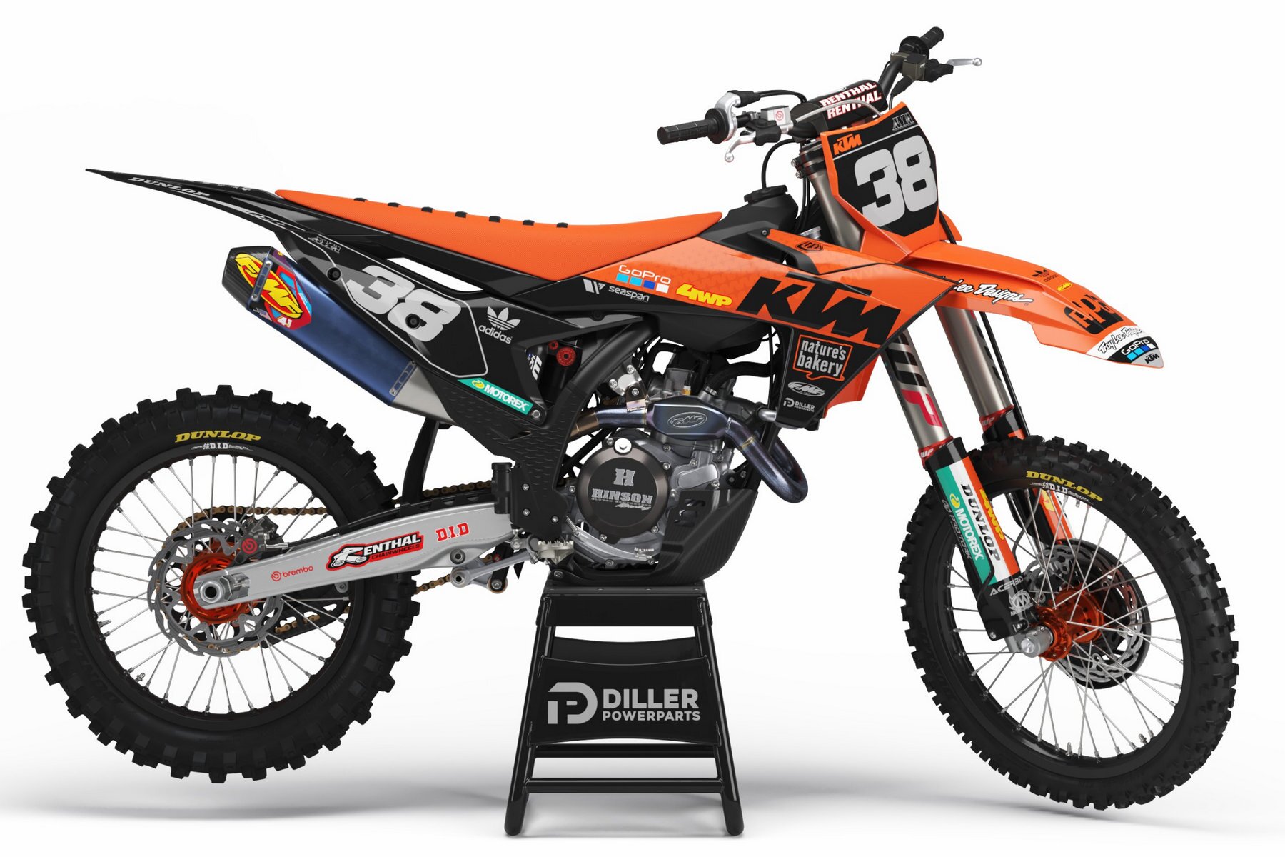 Dekor Troy Lee Designs Orange/Schwarz passend für KTM – Bild 1