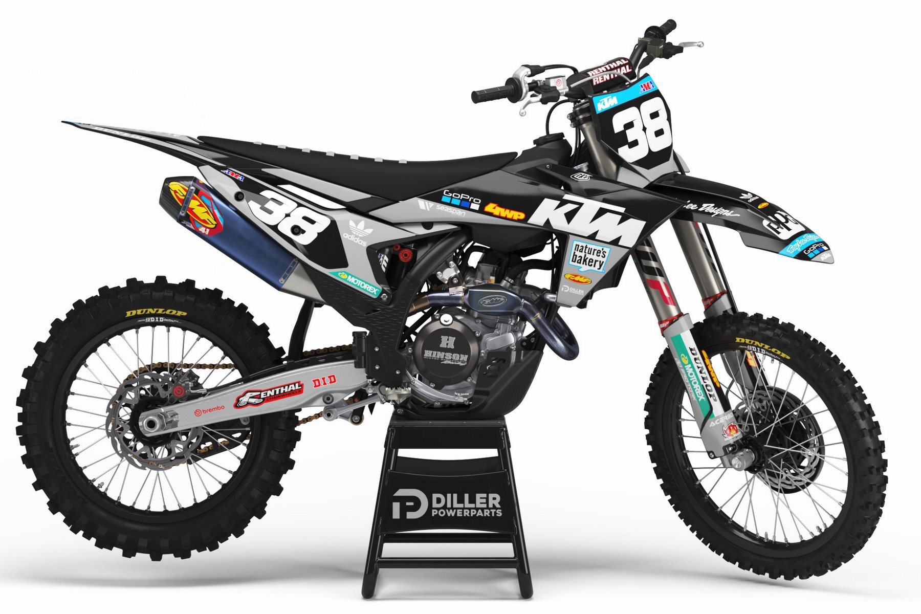 Dekor Troy Lee Designs Schwarz/Grau passend für KTM – Bild 1