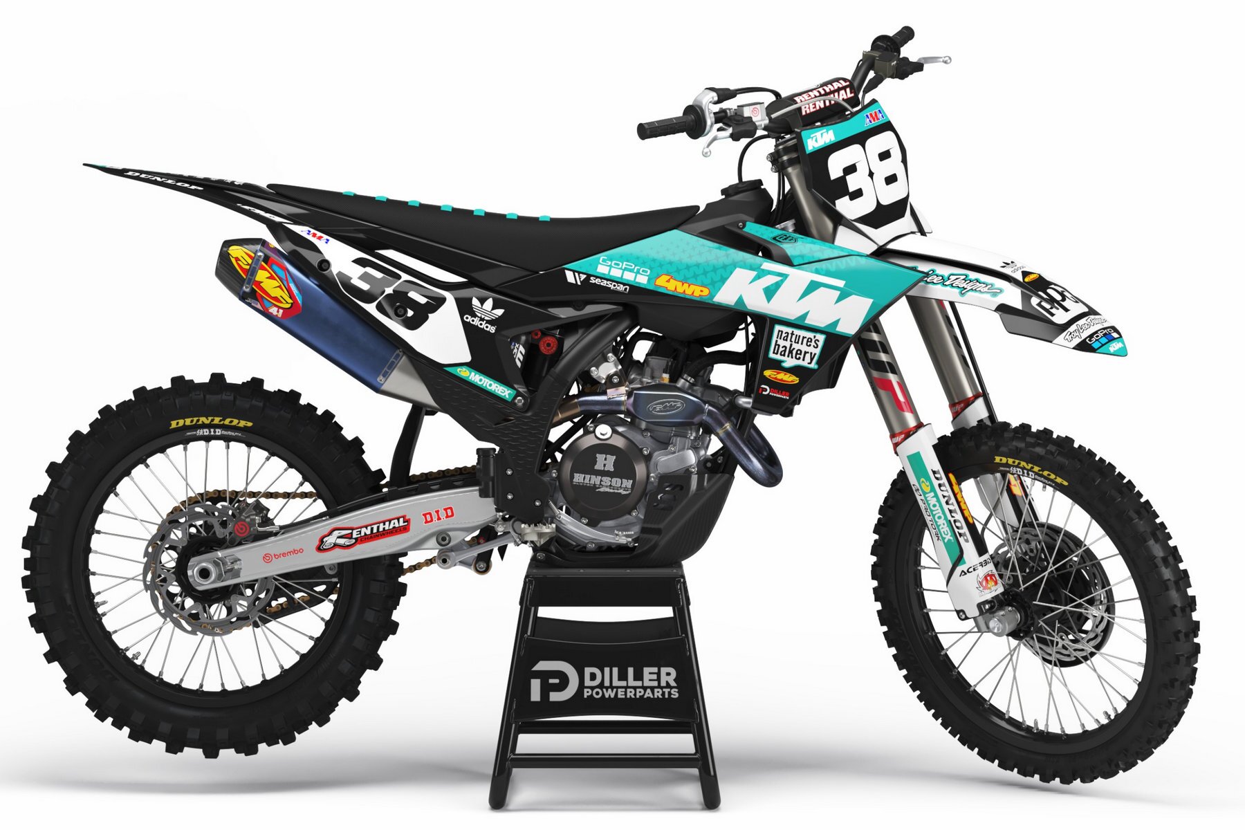 Dekor Troy Lee Designs Weiß/Teal passend für KTM – Bild 1